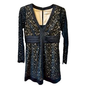 Laundry By Design Black Size 10P Cocktail Dress Long Sleeve V-Neck